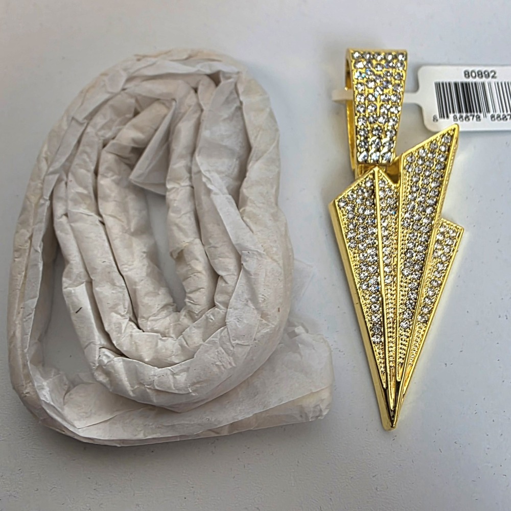 NEW Invicta Elements Mile High Iced Out‎ Pendant & Chain 21.65" Gold #965 - Picture 3 of 7